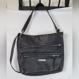 Franco Sarto Black Leather Shoulder Bag